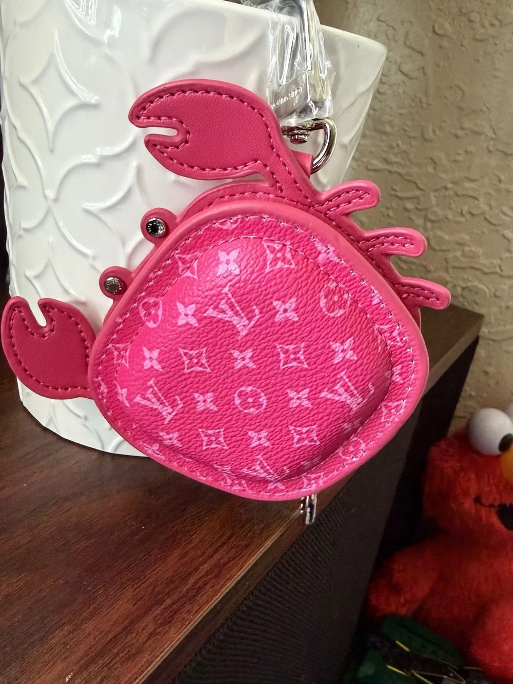 Keychain  Pink Crab Coin Pouch